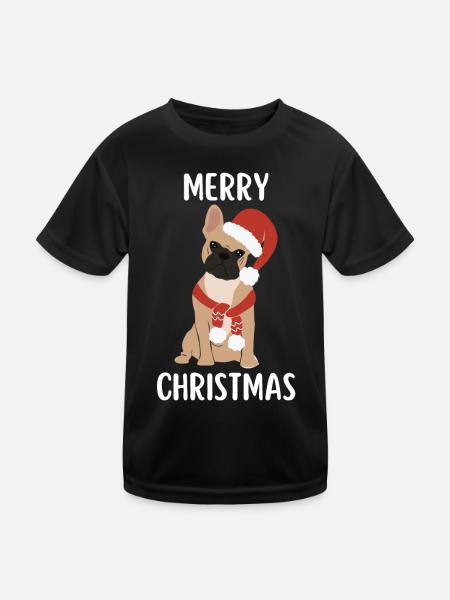 Joyeux Noël Drôle de Chemise de Noël - T-shirt sport Enfant - noir - Devant
