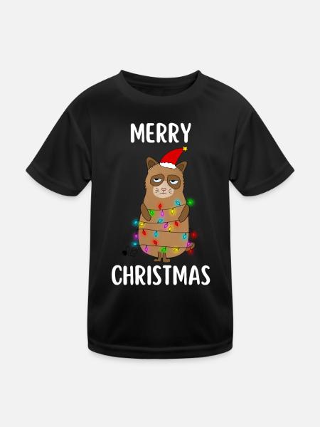 Joyeux Noël Drôle de Chemise de Noël - T-shirt sport Enfant - noir - Devant