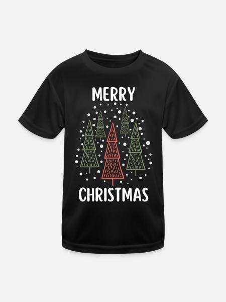 Joyeux Noël Drôle de Chemise de Noël - T-shirt sport Enfant - noir - Devant