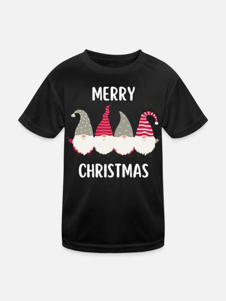 Joyeux Noël Drôle de Chemise de Noël - T-shirt sport Enfant - noir - Devant