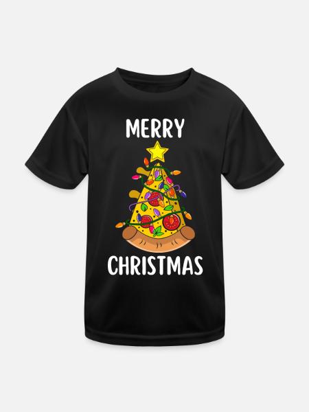 Merry Christmas Lustiges Weihnachtsshirt - Kinder Funktions-T-Shirt - Schwarz - Vorne