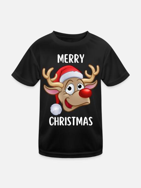 Joyeux Noël Drôle de Chemise de Noël - T-shirt sport Enfant - noir - Devant