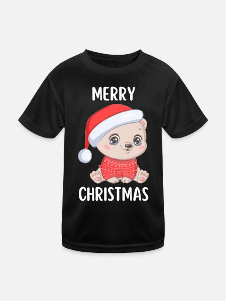 Joyeux Noël Drôle de Chemise de Noël - T-shirt sport Enfant - noir - Devant