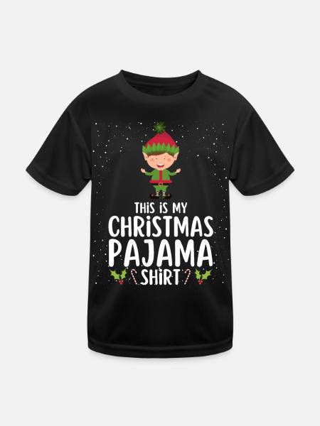 Christmas Pajamas Pajamas Sleepshirt - Kids Functional T-Shirt - black - Front
