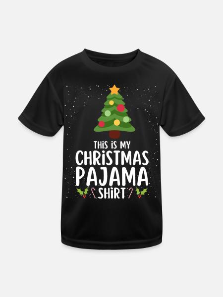 Christmas Pajamas Pajamas Sleepshirt - Kids Functional T-Shirt - black - Front