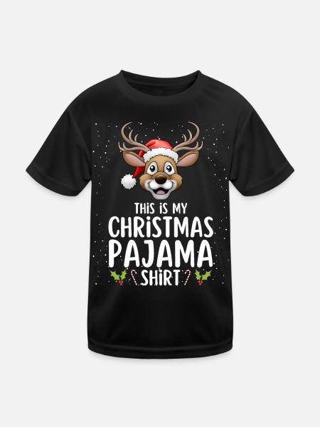 Pyjama de Noël Pyjama Chemise de nuit - T-shirt sport Enfant - noir - Devant