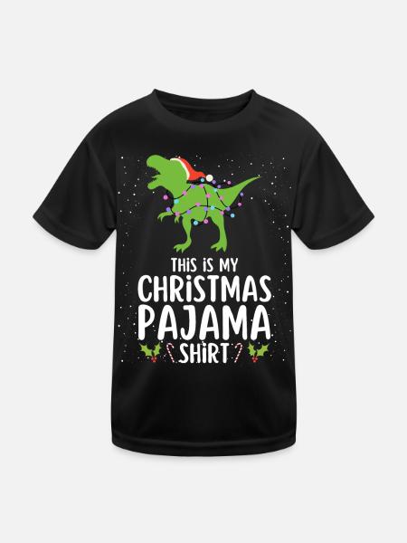 Christmas Pajamas Pajamas Sleepshirt - Kids Functional T-Shirt - black - Front