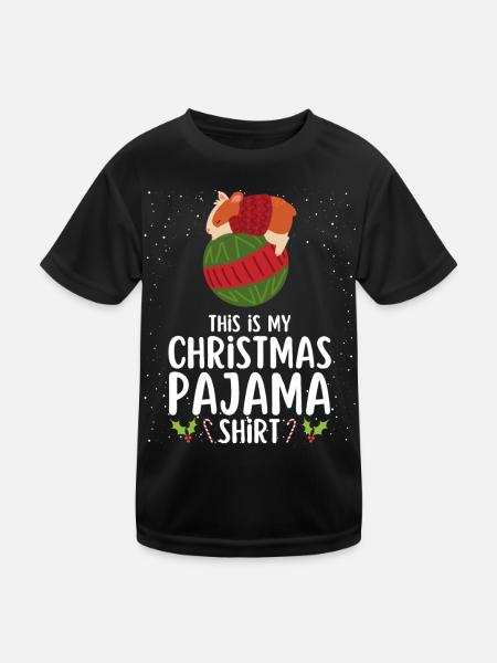 Christmas Pajamas Pajamas Sleepshirt - Kids Functional T-Shirt - black - Front