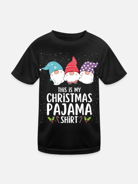 Christmas Pajamas Pajamas Sleepshirt - Kids Functional T-Shirt - black - Front