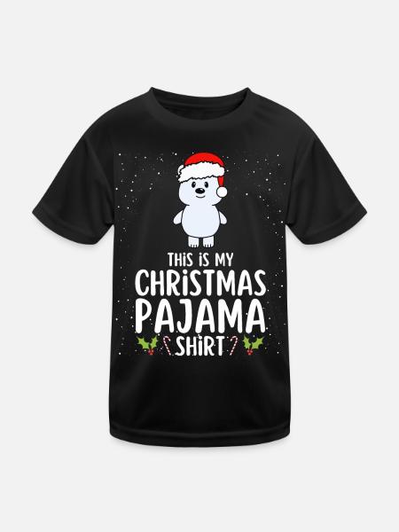 Christmas Pajamas Pajamas Sleepshirt - Kids Functional T-Shirt - black - Front