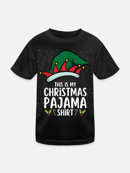 Christmas Pajamas Pajamas Sleepshirt - Kids Functional T-Shirt - black - Front