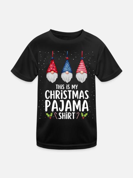 Pyjama de Noël Pyjama Chemise de nuit - T-shirt sport Enfant - noir - Devant