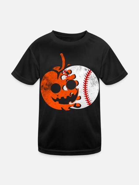 Baseball Halloween Pumpkin - T-shirt sport Enfant - noir - Devant