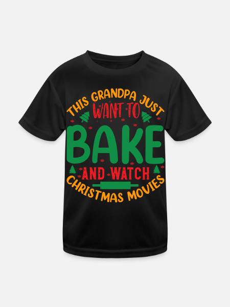 Cuisson de Noël avec grand-père grand-père - T-shirt sport Enfant - noir - Devant