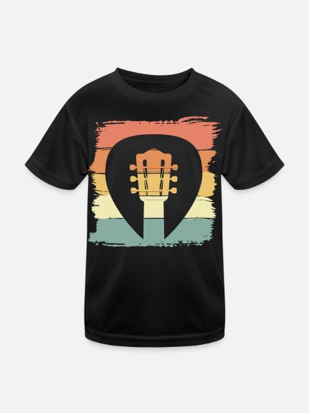 Guitar retro vintage - Kids Functional T-Shirt - black - Front