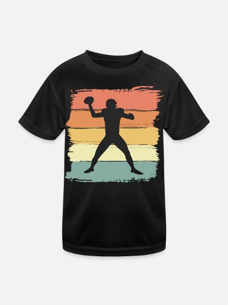 Football retro vintage - Kids Functional T-Shirt - black - Front
