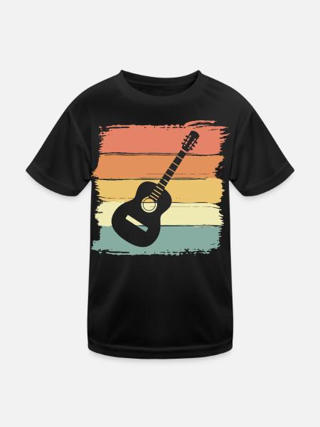 Guitar retro vintage - Kids Functional T-Shirt - black - Front