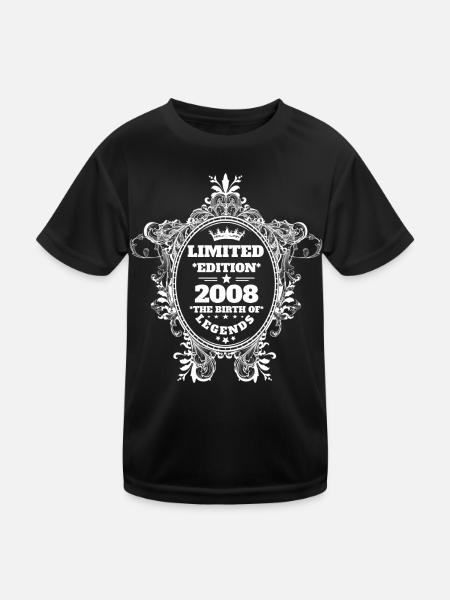2008 - Kinder Funktions-T-Shirt - Schwarz - Vorne