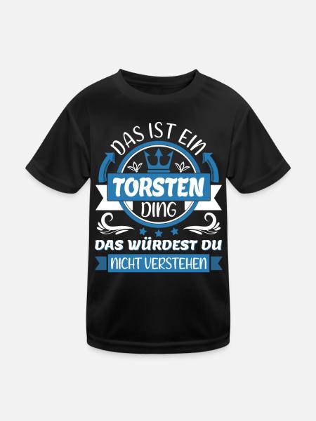 Torsten Name Vorname Namenstag Namensgeschenk - Kinder Funktions-T-Shirt - Schwarz - Vorne