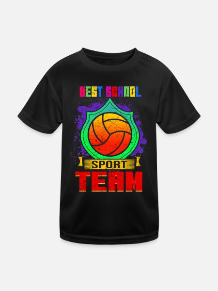 Volleyball School Sports Team - Kids Functional T-Shirt - black - Front