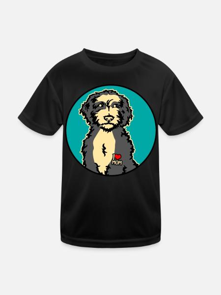 Bernedoodle Chiens - T-shirt sport Enfant - noir - Devant