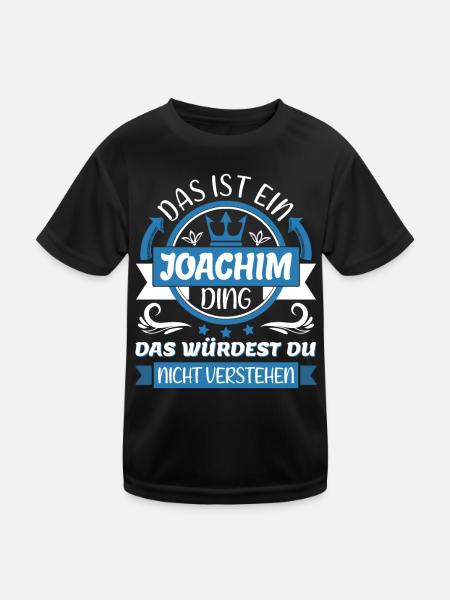 Joachim Name Vorname Namenstag Namensgeschenk - Kinder Funktions-T-Shirt - Schwarz - Vorne