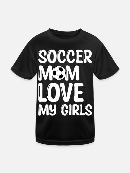 Fußball Mutter Fussball Spielerin - Kinder Funktions-T-Shirt - Schwarz - Vorne