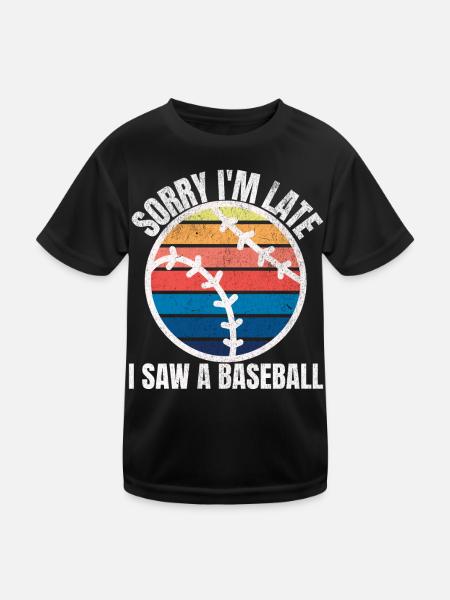 Baseball Lustig - Kinder Funktions-T-Shirt - Schwarz - Vorne