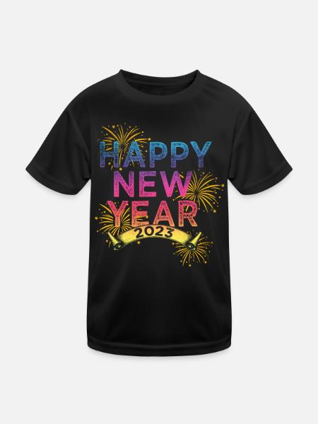 Nouvel An 2023 Réveillon du Nouvel An Bonne année - T-shirt sport Enfant - noir - Devant
