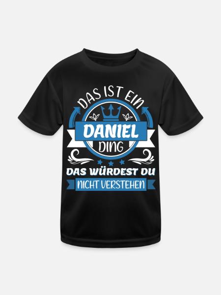 Daniel Name Vorname Namenstag Namensgeschenk - Kinder Funktions-T-Shirt - Schwarz - Vorne