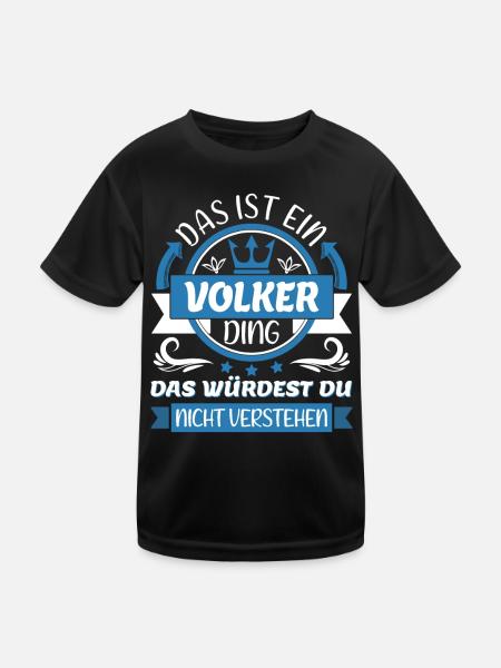 Volker Name Vorname Namenstag Namensgeschenk - Kinder Funktions-T-Shirt - Schwarz - Vorne