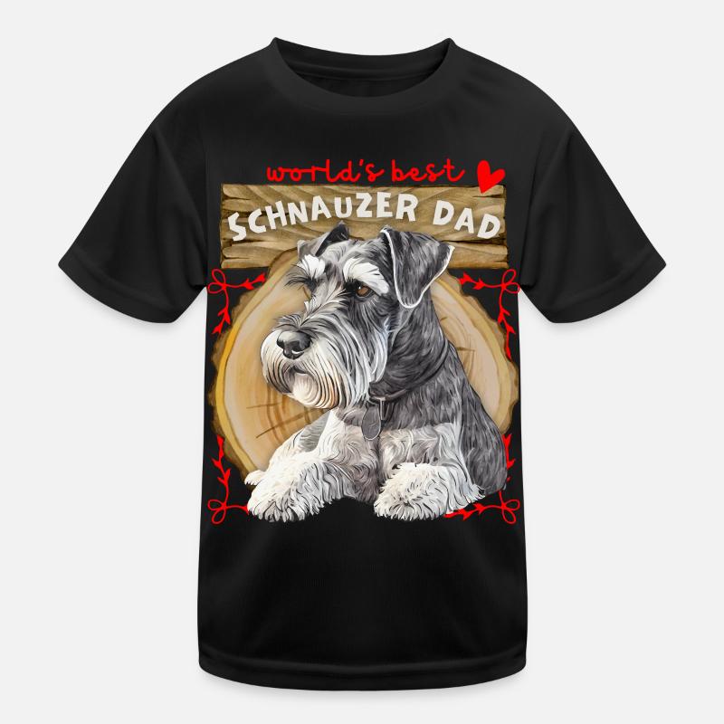 Schnauzer, Best-Schnauzer-Dad, Schnauzer-Papa - Kinder Funktions-T-Shirt - Schwarz