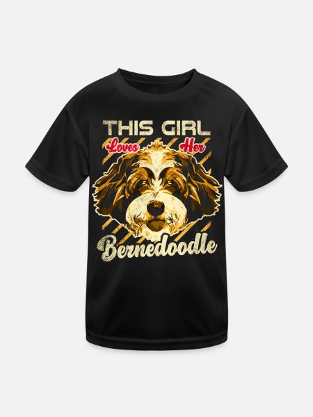 Bernedoodle Chien - T-shirt sport Enfant - noir - Devant