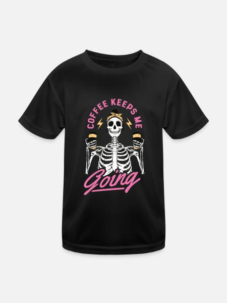Coffee - Coffee keeps me going - Kids Functional T-Shirt - black - Front