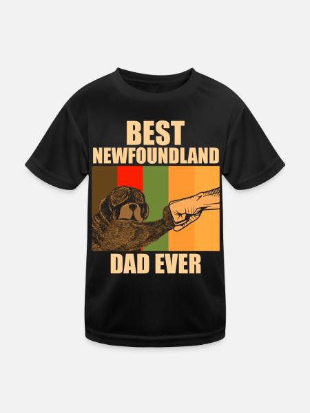Newfoundland Dog Father Dog Love - Kids Functional T-Shirt - black - Front