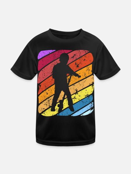 Scooter Stunt Scooter for Kids Retro - Kids Functional T-Shirt - black - Front