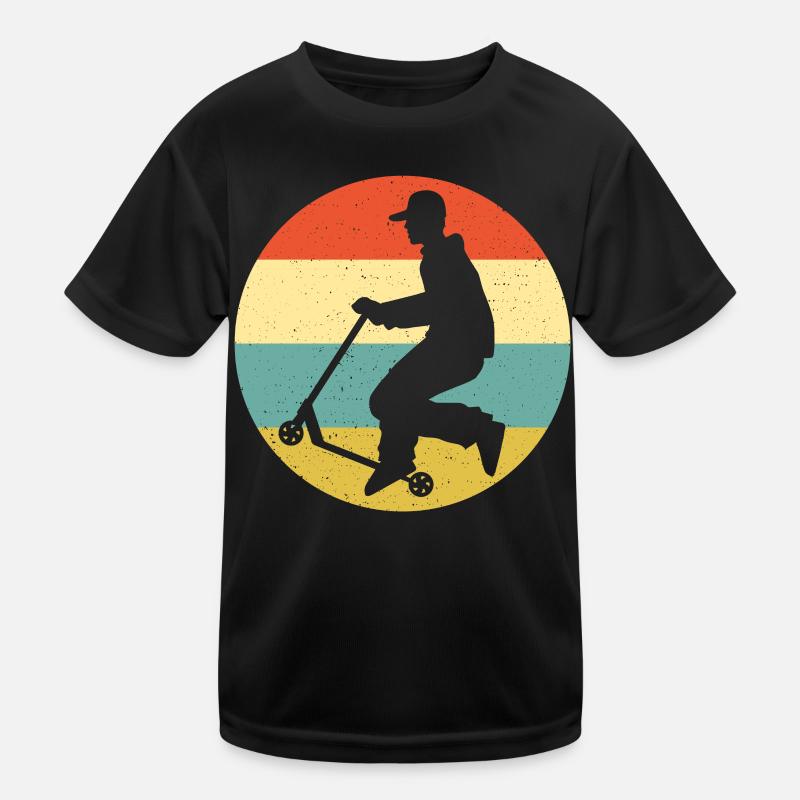Scooter Stunt Roller für Kinder Retro Kinder Funktions-T-Shirt