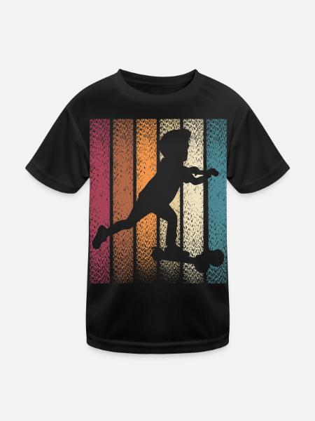 Scooter Stunt Scooter for Kids Retro - Kids Functional T-Shirt - black - Front