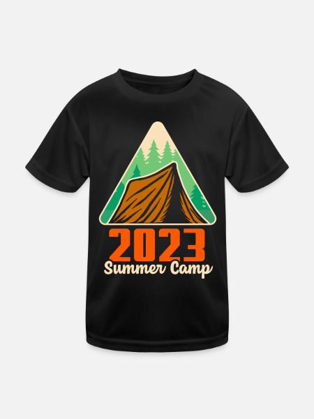 Summer Camp 2023 Camping - Kids Functional T-Shirt - black - Front