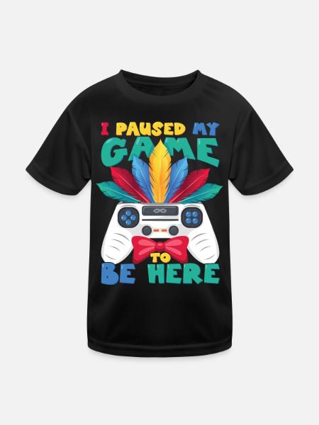 Carnival Costume Men Boy Carnival Outfit Gamer - T-shirt sport Enfant - noir - Devant