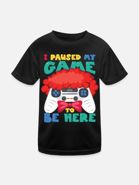 Carnival Costume Men Boy Carnival Outfit Gamer - T-shirt sport Enfant - noir - Devant