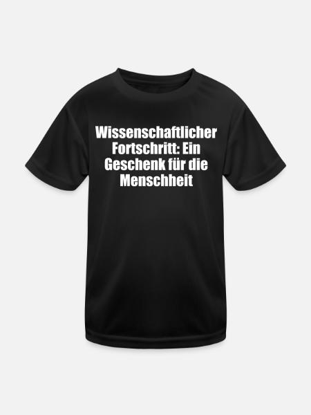 Wissenschaft - Wissenschaftlicher Fortschritt: - Kinder Funktions-T-Shirt - Schwarz - Vorne