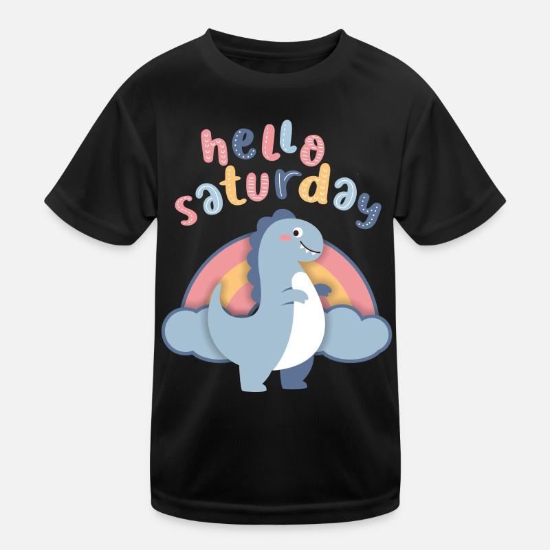 Kawaii Dinosaurier. Regenbogen, Hello-Saturday Kinder Funktions-T-Shirt