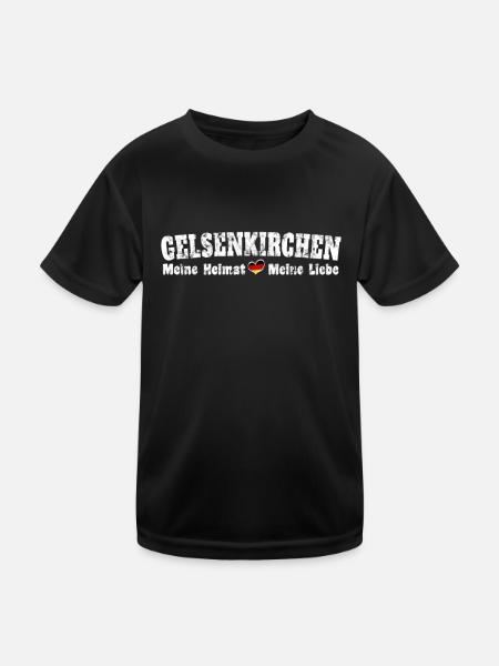Gelsenkirchen Meine Heimat meine Liebe Herz - Kinder Funktions-T-Shirt - Schwarz - Vorne