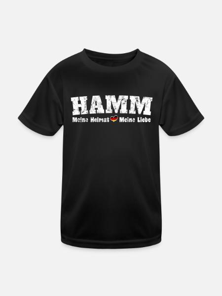 Hamm Meine Heimat meine Liebe Herz - Kinder Funktions-T-Shirt - Schwarz - Vorne