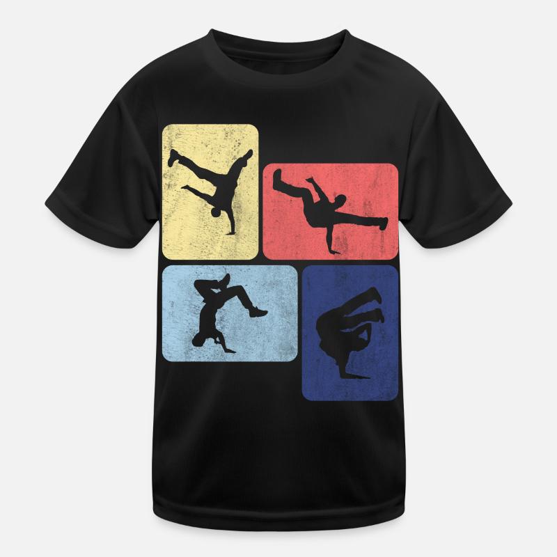 Retro Breakdance Breakdancer Tanzen Kinder Funktions-T-Shirt