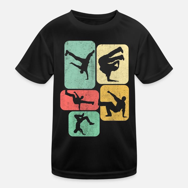 Retro Breakdance Breakdancer Tanzen Kinder Funktions-T-Shirt
