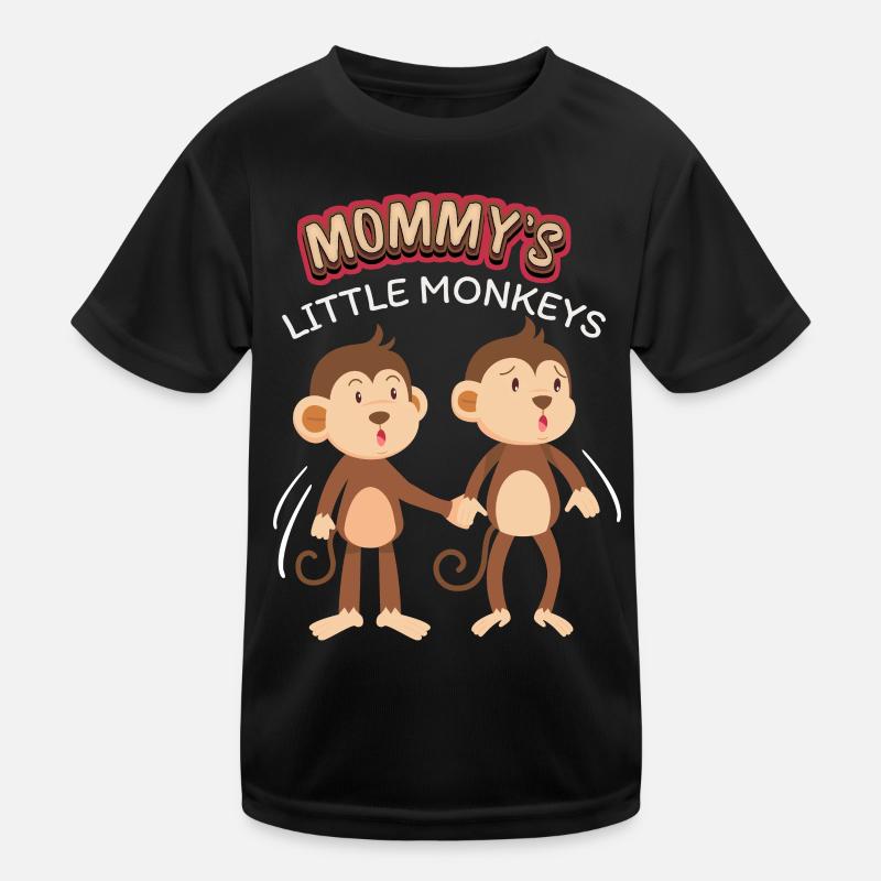 Trois petits singes de dessins animés, petits singes, disant T-shirt sport Enfant