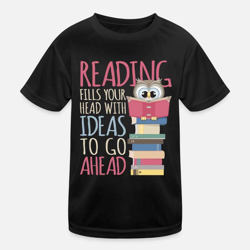 Lesen Buch Leseratte Bücherei Eule Bücherwurm Kinder Funktions-T-Shirt