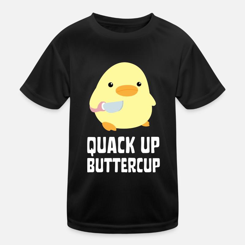 Quack Up Buttercup Duck with knife Ente mit Messer Kids Functional T-Shirt